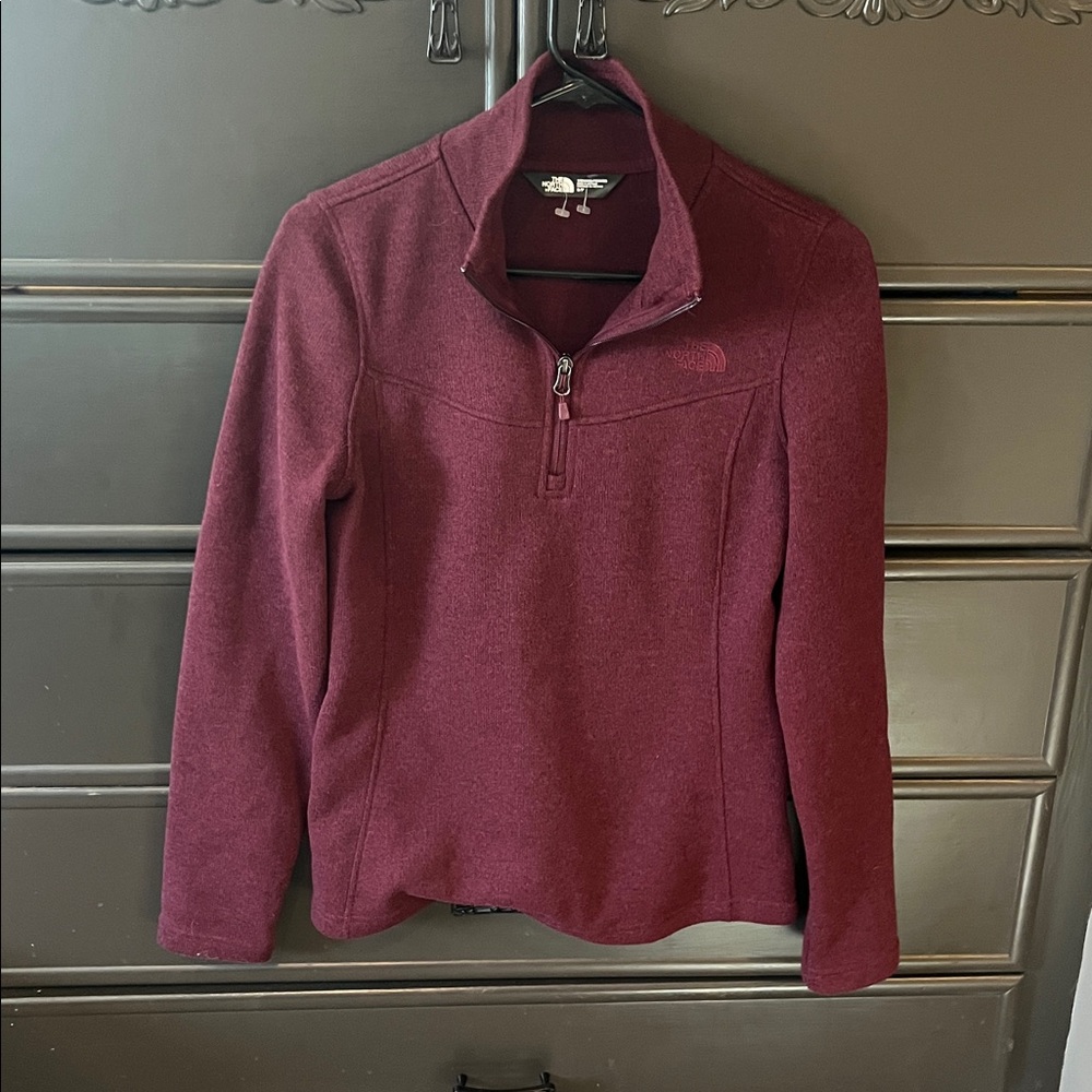 The North Face Maroon Quarter-Zip Fleece